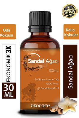 Sandal Ağacı Esansiyel Uçucu Koku Yağı Buhurdanlık Difüzör Esansı oda banyo ve dolap parfümü 30ml ürün fotoğrafı