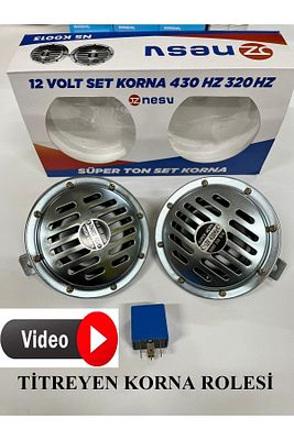 12v Hella Tip Büyük Kafa Didit Korna + Titretici Role Set Minibüsçü Kornası Sütçü Kornası ürün fotoğrafı