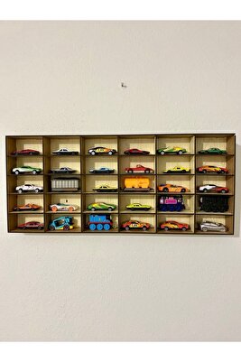 Çocuk Odası Araba Rafı 30 Araçlık Montessori ürün fotoğrafı