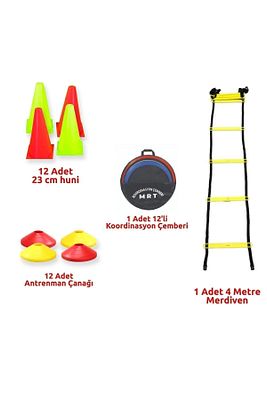 Futbol Basketbol Antrenman Seti 4m Merdiven Huni Çanak Koordinasyon Çemberi ürün fotoğrafı