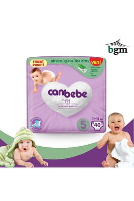 Canbebe Bebek Bezi 40 Adet No-5 Fırsat Paketi Ph Dengeli, Ultra Yumuşak Ve Sızdırmaz ürün fotoğrafı