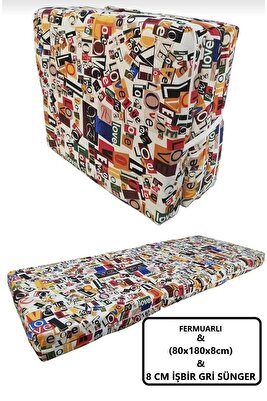 Katlanır Kamp Yatağı Çadır Yatağı 80x180 8 Cm Işbir Gri Kalın Sünger Love ürün fotoğrafı