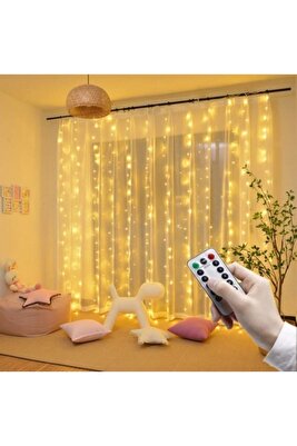 Animasyonlu 3x2 Mt. Ince Telli Perde Ledi Yılbaşı Aydınlatma Led Işık - Ampul - Lamba ürün fotoğrafı