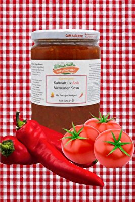 Kahvaltılık Acılı Menemen Sosu - (600gr - Cam Kavanoz) ürün fotoğrafı