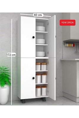 6 Bölmeli Çok Amaçlı Dolap Mutfak Dolabı Kiler Dolabı 60 cm Suntalam ürün fotoğrafı