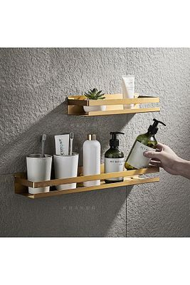 Banyo Rafları Köşe Rafı Duvara Monte Duş Tutucu Tuvalet Düzenleyici Banyo Aksesuarları 2li ürün fotoğrafı