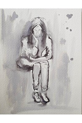 Figüratif Resim - 21x29cm Resim Kağıdı Üzerine Mürekkep ürün fotoğrafı