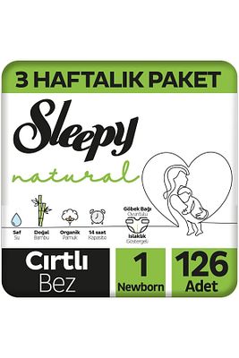 Natural 3 Haftalık Paket Bebek Bezi 1 Numara Yenidoğan 126 Adet ürün fotoğrafı