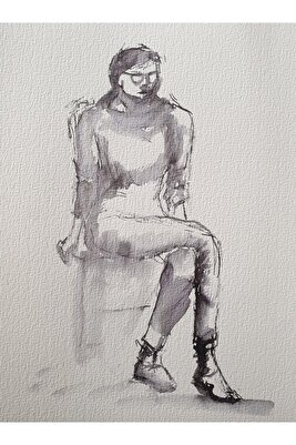 Figüratif Resim - 21x29cm Resim Kağıdı Üzerine Mürekkep ürün fotoğrafı