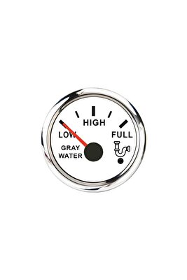 Dünyada Tek Ibreli Gri Su Seviye Göstergesi - Beyaz Seri - Alarm Ikazlı ürün fotoğrafı