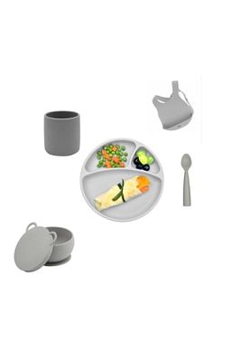 Silikon Beslenme Seti 5'li - Powder Grey ürün fotoğrafı