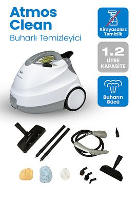 Atmos Clean Çok Fonksiyonlu Buharlı Temizlik Makinası - Buharlı Temizleyici ürün fotoğrafı