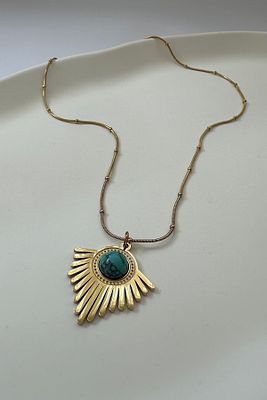 Çelik Kadın Paslanmaz Vintage Saçaklı Gold Kolye ürün fotoğrafı