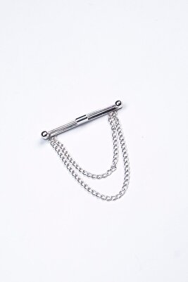 Tüm Gömleklere Uygun Yuvarlak Formlu Gümüş Renk Yaka Iğnesi ürün fotoğrafı