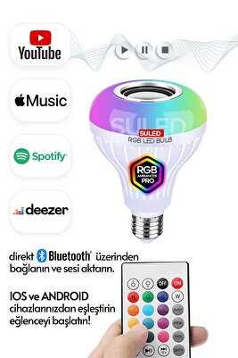 Sl-1015 Bluetooth Hoparlör Ve Lamba Uzaktan Kumandalı Ampül ürün fotoğrafı