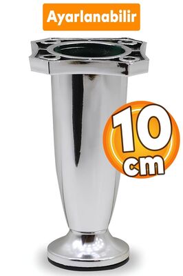 Ayarlanabilir Mobilya Kanepe Dolap Tezgah Baza Sehpa Ayağı 10 Cm Parlak Krom (PLASTİK) Ayakları ürün fotoğrafı