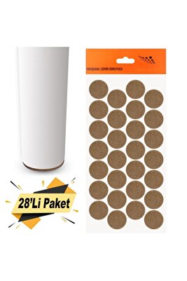 Yapışkanlı Mobilya Masa Sandalye Altı Zemin Ayak Koruyucu Kaydırmaz Keçesi 28 Mm (28'Lİ PAKET) ürün fotoğrafı