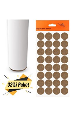 Yapışkanlı Mobilya Masa Sandalye Altı Zemin Ayak Koruyucu Kaydırmaz Keçesi 24 Mm (32'Lİ PAKET) ürün fotoğrafı