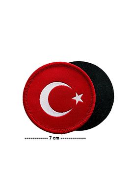 Cırtlı - Yuvarlak Pikolu Türk Bayrağı Dokuma Arma ürün fotoğrafı