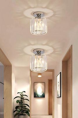 Chiaro Forte Model Krom Renk Kaplama Kristal Taşlı Metal Gövde Luxury Serisi Modern Plafonyer Avize ürün fotoğrafı