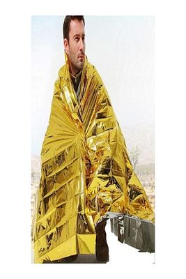 Sarı 5 Adet Acil Durum Ilk Yardım Battaniyesi Deprem Yanık Termal Battaniye Su Geçirmez 1,60x2.10 cm ürün fotoğrafı