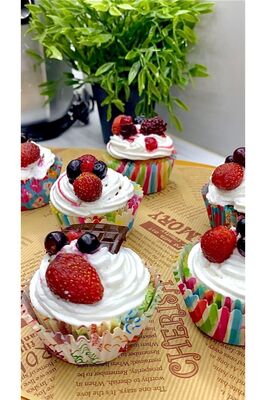 300 Adet Renkli Muffin Cupcake Kalıpları Kek Kapsülü Cupcake Muffin Kağıt Kek Kalıbı ürün fotoğrafı