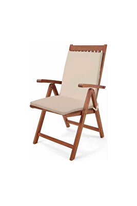 Mer-tim Bahçe Balkon Salon Krem Sandalye Minderi (ARKALIKLI) ürün fotoğrafı