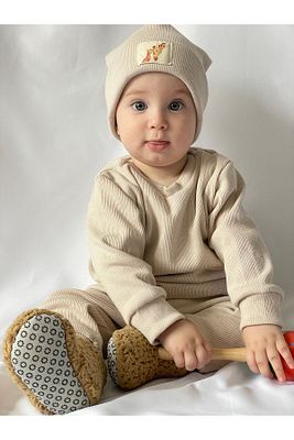 Pamuk Bereli 3'lü Takım Bebek Ve Çocuk Bej ürün fotoğrafı