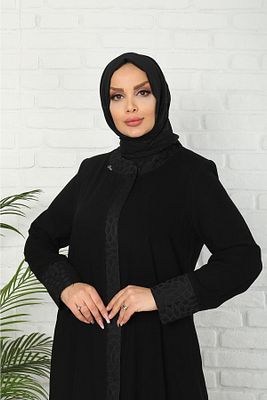 Medine Ipeği Siyah Desenli Ferace ürün fotoğrafı