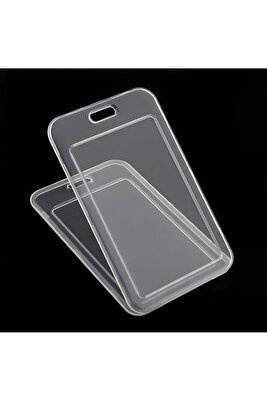 Premium Kart Kılıfı Şeffaf Dikey Yaka Kartı Kart Koruyucu ürün fotoğrafı