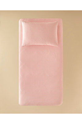 Pure Line Pamuklu Çocuk Lastikli Çarşaf Takımı Pudra ürün fotoğrafı