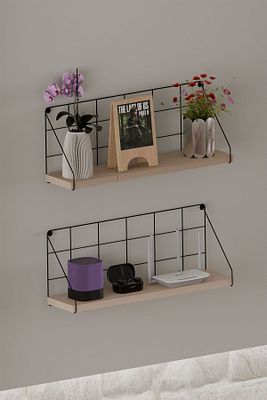 Minimalist Tasarım Metal Askılı Ahşap Raf - Tekli Model, Şıklık Ve Fonksiyonellik Bir Arada ürün fotoğrafı