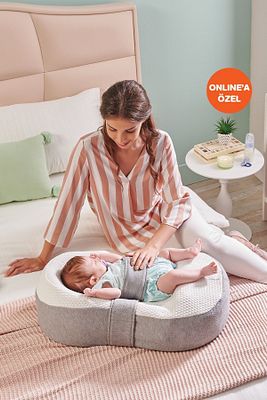 Unisex Bebek Beyaz-Gri Yatak Juno® ürün fotoğrafı