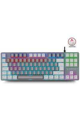 Mekanik Oyuncu Klavye Snug Gri/beyaz Red Switch Rainbow 87 Tuşlu Tkl Ultra Gaming K14 ürün fotoğrafı