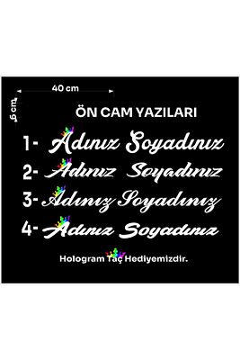 Hologram Taçlı Yazı İsim Soyisim Sticker Oto Sticker ürün fotoğrafı