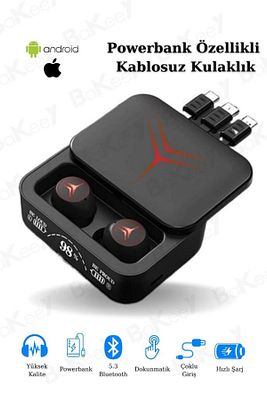 M88 Plus Powerbank Özellikli Göstergeli Hd Mikrofon Kablosuz Bluetooth Kulaklık ürün fotoğrafı