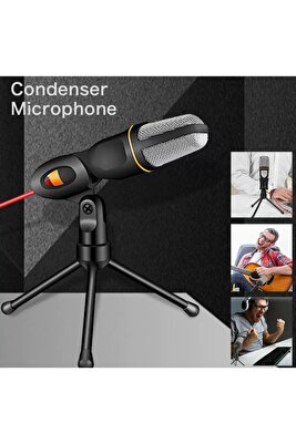 Kablolu 3.5 MM AUX Çıkışlı Mikrofon PC Telefon Ses Sistemi Mikrofonu ürün fotoğrafı