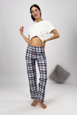 Kadın Pijama Altı Kurdeleli Kahverengi Kare ürün fotoğrafı