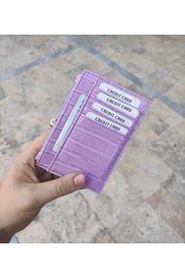 Lila Kroko Desen Kartlık Cüzdan ürün fotoğrafı