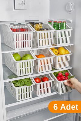 6 Adet - Buzdolabı / Dolap Içi Düzenleyici Organizer ürün fotoğrafı