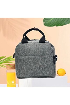 Termal , Isı Yalıtımlı (SICAK/SOGUK) Beslenme ,yemek Taşıma Çantası Gri ürün fotoğrafı