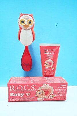 Rocs Baby Owl Bakım Seti - Bebek Diş Macunu + Diş Fırçası + Flipper Baykuş Saklama Kabı ürün fotoğrafı