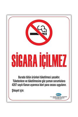 Sigara Içilmez 50x70 Cm Folyo Baskı ürün fotoğrafı