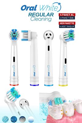 Regular Cleaning Oral-b Uyumlu 4 Adet Yedek başlık ürün fotoğrafı