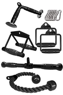 6'li Fitness Aparat Seti - Lat Pushdown - V Bar - Rowing Bar - Triceps Bar - Triceps Halatı ürün fotoğrafı