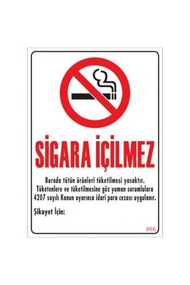 Uyarı Levhaları ''sigara Içilmez'' A4 Boyut Folyo Baskı 21x30cm ürün fotoğrafı