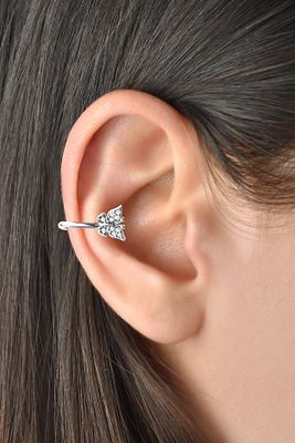 Gümüş 925 Ayar Kelebek Model Zirkon Taşlı Kıkırdak Küpe ürün fotoğrafı