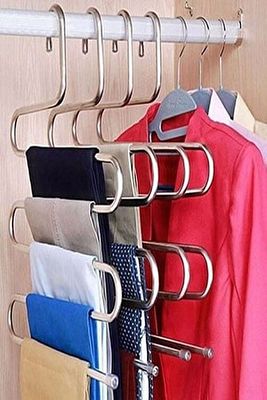 Metalik Dolap Içi Akıllı Krom Askı Pantolon Askısı 5 Katlı ürün fotoğrafı