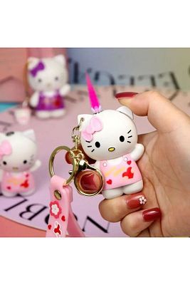Hello Kitty görünümlü anahtarlık rüzgar geçirmez gazlı çakmak ürün fotoğrafı