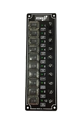 Tekne Sigorta Paneli, Karavan Sigorta Paneli, Switch Panel, 10'lu, 80x250mm ürün fotoğrafı